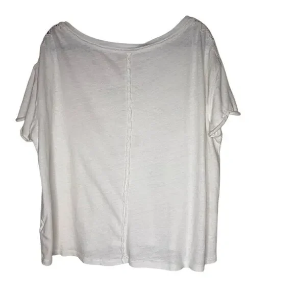 Free People Lyla Top Ivory Crochet Size S Boho, Casual, Coastal - Picture 5 of 13